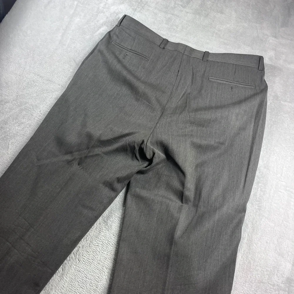 Zanella Mens Grey Pleated Cuffed Dress Pants Made in Italy‎ Size 36